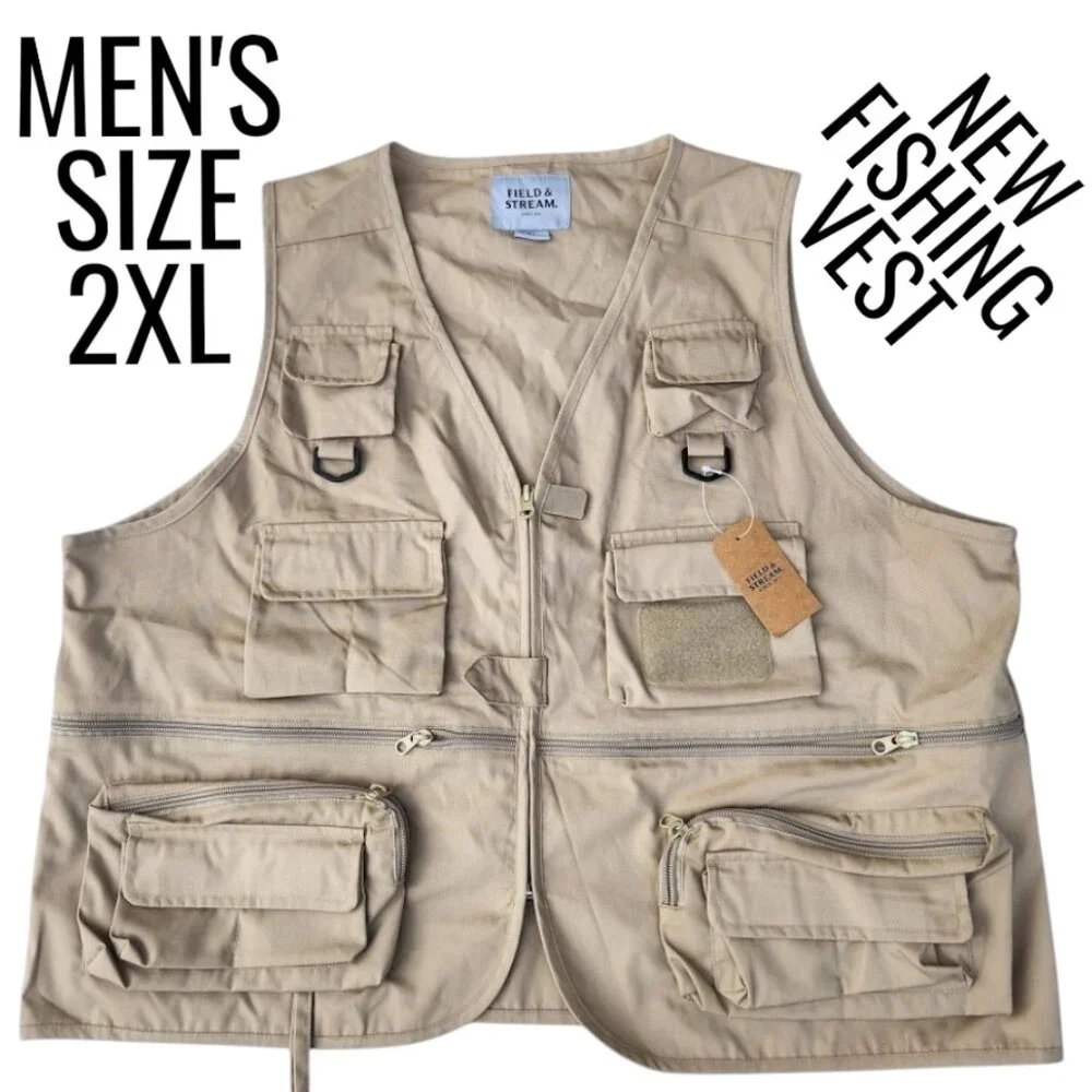 NEW Field & Stream Men's Fly Fishing Vest Hiking Vest Size 2XL XXL Extra Large F